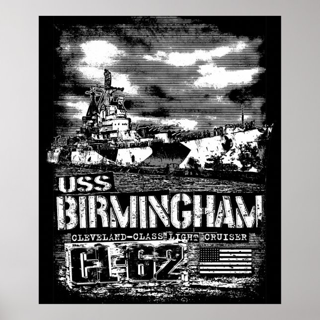 Affiche croiseur léger Birmingham (Devant)