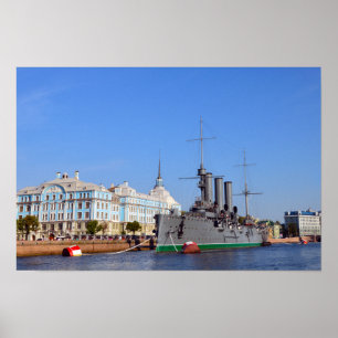 Affiche Croiseur russe navire Aurora