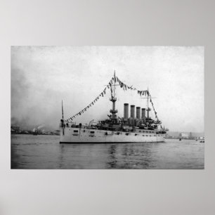 Affiche Croiseur Washington ancré dans le port de Seattle