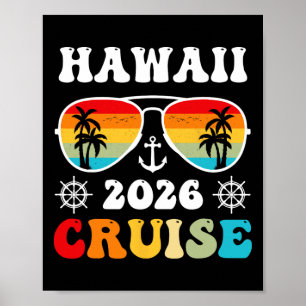 Affiche Croisière à Hawaï 2026 Voyage de vacances Famille