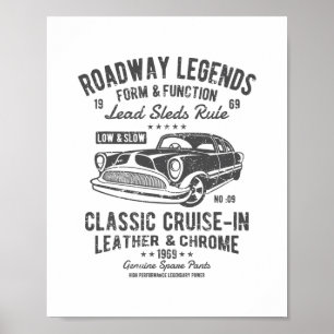 Affiche Croisière automobile nostalgique Clic en détresse