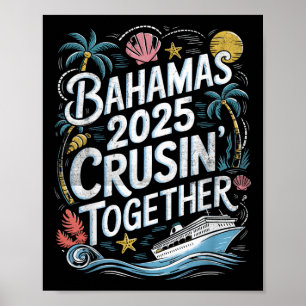 Affiche Croisière aux Bahamas ensemble 2025 Famille Été Co