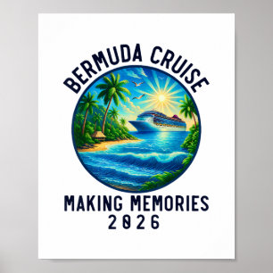 Affiche Croisière aux Bermudes du groupe d'amis 2026 Famil
