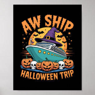 Affiche Croisière Aw Ship Halloween Épouvantable Voyage Ts