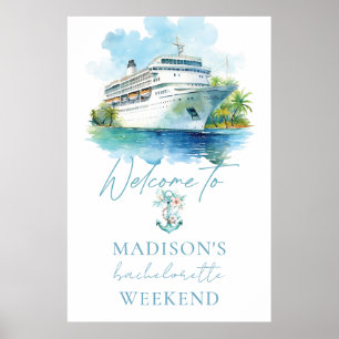 Affiche Croisière Bachelorette Party Custom Watercolor Bat