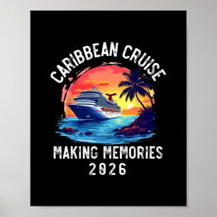 Affiche Croisière Caraïbes 2026 Souvenir Famille Correspon
