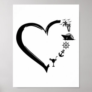 Affiche Croisière coeur vacances navire bateau couples ama