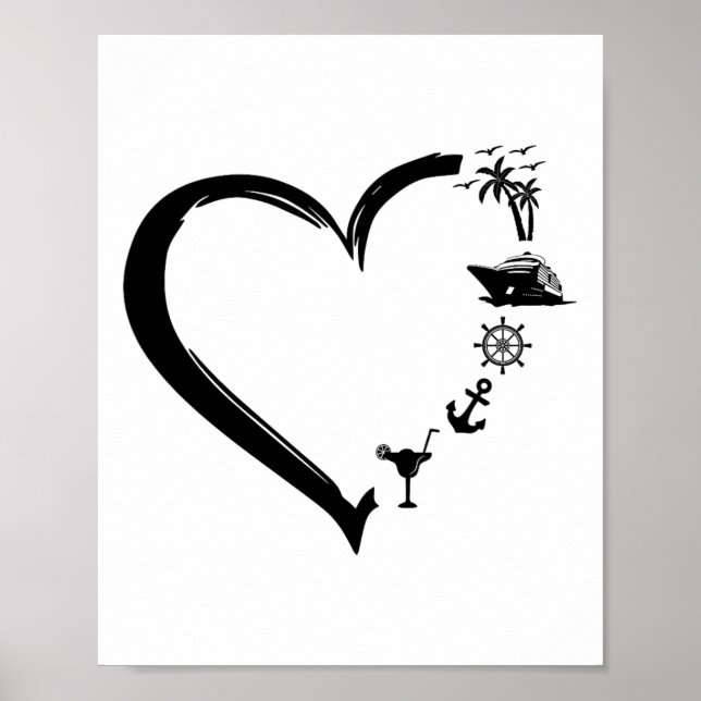 Affiche Croisière coeur vacances navire bateau couples ama (Devant)