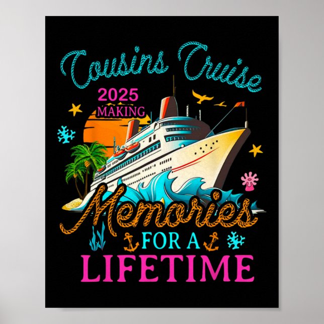 Affiche Croisière Cousin 2025 Faire Des Souvenirs Pour Une (Devant)