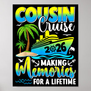 Affiche Croisière Cousin 2026 Vacances d'été Plage Famille