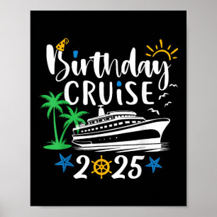 Affiche Croisière d'anniversaire 2025 Navire Bateau Famill