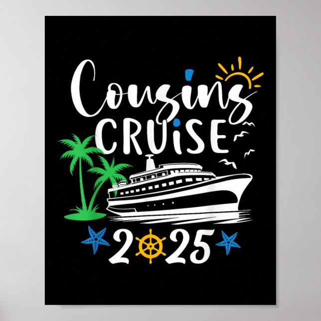 Affiche Croisière d'anniversaire 2025 Navire Bateau Famill (Devant)