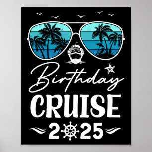 Affiche Croisière d'anniversaire 2025 Vacances de fête Équ