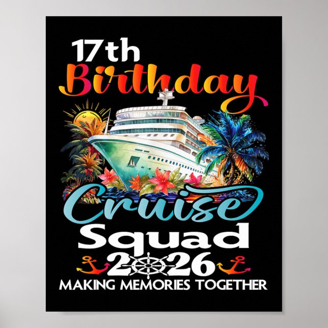 Affiche Croisière d'anniversaire de 17 ans entre amis et e (Devant)