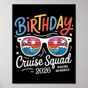 Affiche Croisière d'anniversaire équipage famille en vacan