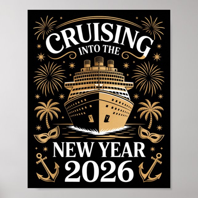 Affiche Croisière dans la nouvelle année 2026 Bateau de cr (Devant)