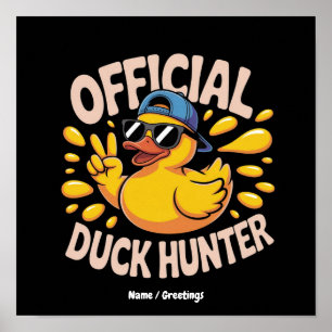 Affiche Croisière de chasse de canard en caoutchouc drôle