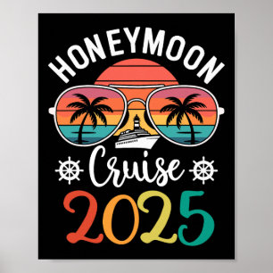 Affiche Croisière de lune de miel 2025 Couple marié assort