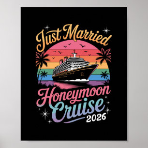 Affiche Croisière de lune de miel Cute Just Married 2026 J