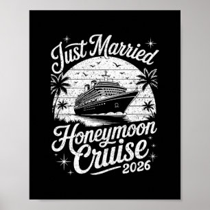 Affiche Croisière de lune de miel Cute juste mariés 2026 N