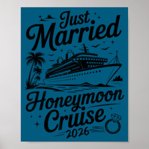 Affiche Croisière de lune de miel de mariage mignon 2026 j