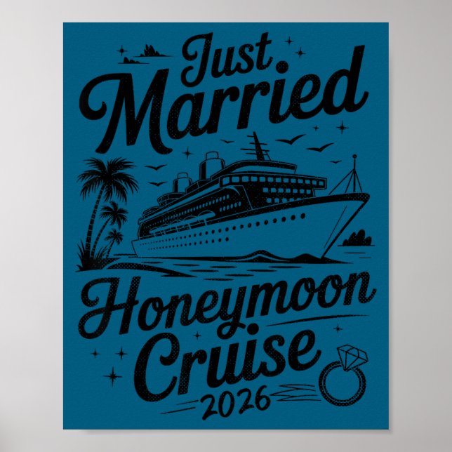 Affiche Croisière de lune de miel de mariage mignon 2026 j (Devant)