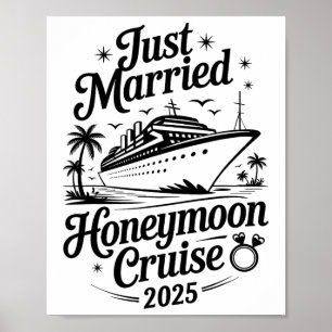 Affiche Croisière de lune de miel juste mariés mignonne 20