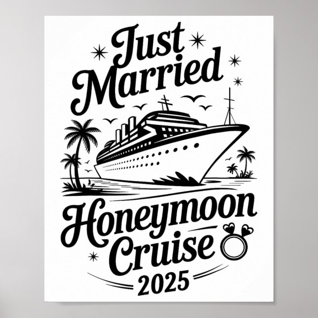 Affiche Croisière de lune de miel juste mariés mignonne 20 (Devant)