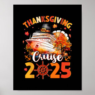 Affiche Croisière de Thanksgiving 2025 Dinde drôle Citroui