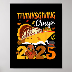 Affiche Croisière de Thanksgiving 2025 Dinde drôle Citroui