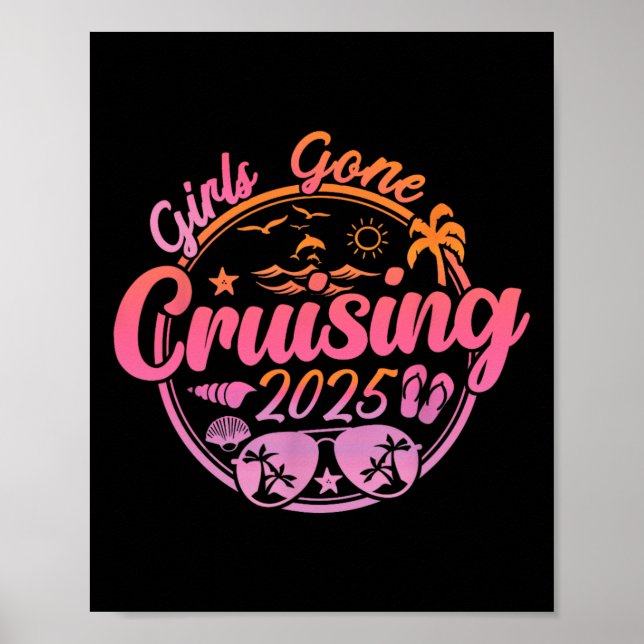 Affiche Croisière de vacances 2025 pour filles en croisièr (Devant)