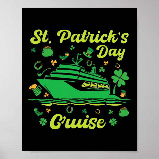 Affiche Croisière de vacances pour la Saint-Patrick Bateau (Devant)