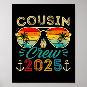 Affiche Croisière des cousins 2025 Groupe familial assorti