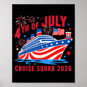Affiche Croisière drôle du 4 juillet équipe 2026 été
