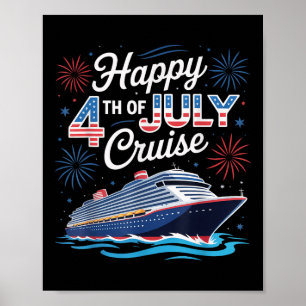 Affiche Croisière du 4 juillet joyeuse Familles patriotiqu
