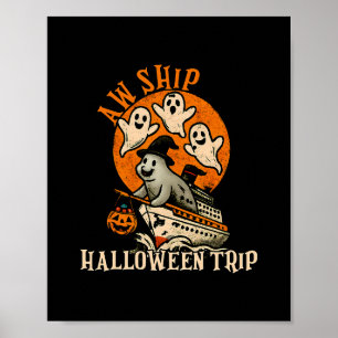 Affiche Croisière effrayante Ah Navire Voyage Halloween Jo