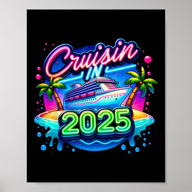 Affiche Croisière en 2025 Voyage de croisière Vacances d'é (Devant)