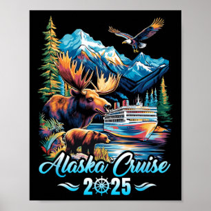 Affiche Croisière en Alaska 2025 Groupe de famille et d'am
