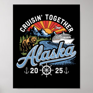 Affiche Croisière en Alaska 2025 Vacances d'été en famille