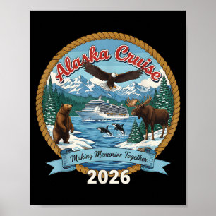 Affiche Croisière en Alaska 2026 Amis et famille correspon