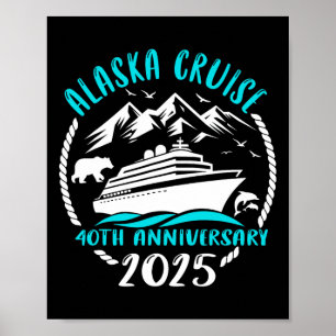Affiche Croisière en Alaska pour mariage et 40e anniversai