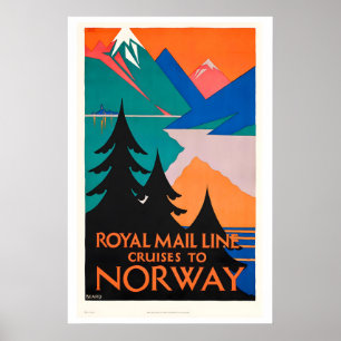Affiche Croisière en bateau vintage vers le voyage vintage