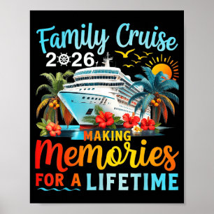 Affiche Croisière en famille 2026 Vacances Illustration d'