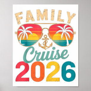 Affiche Croisière en famille Illustration de vacances d'ét
