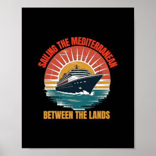 Affiche Croisière en Méditerranée Vacances Bateau de crois