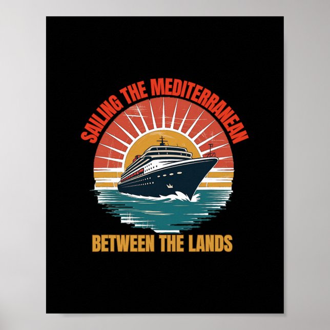 Affiche Croisière en Méditerranée Vacances Bateau de crois (Devant)