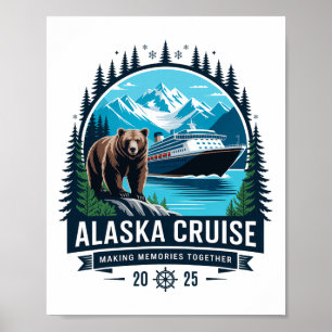 Affiche Croisière ensemble Alaska 2025 Famille Ami Alaska
