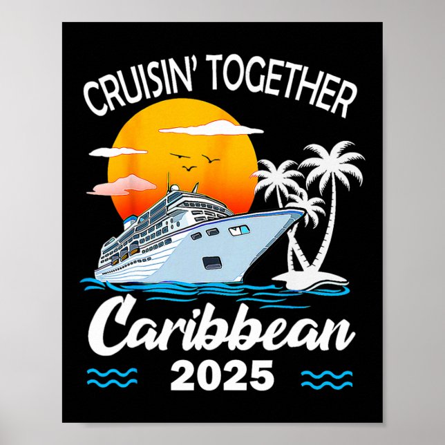 Affiche Croisière ensemble dans les Caraïbes 2025 Vacances (Devant)