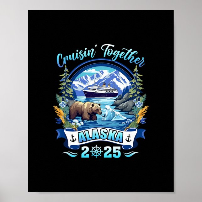 Affiche Croisière ensemble famille amis assortis Alaska Cr (Devant)