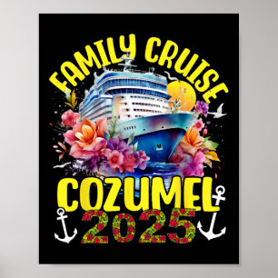 Affiche Croisière familiale 2025 Cozumel Mexique Voyage fa